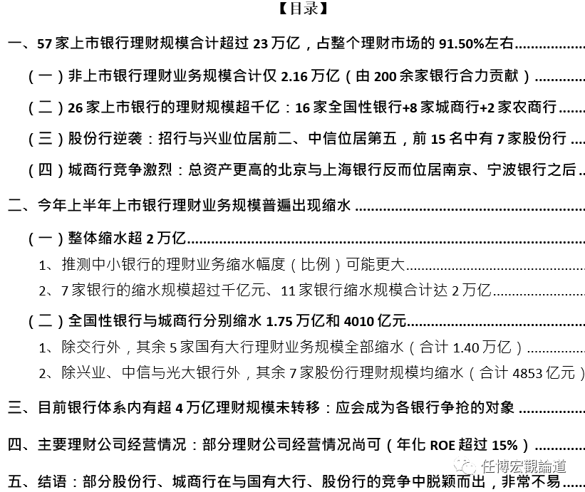 上市银行理财业务盘点